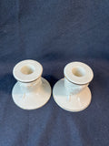 Lenox Set of 2 Cream w/ Gold Trim Candle Holders - Rose Blossom