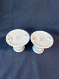 Lenox Set of 2 Cream w/ Gold Trim Candle Holders - Rose Blossom