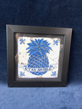 Framed “Stay Awhile” Pineapple Print