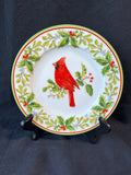 Set Of 3 Andrea by Sadek Christmas Cardinal Salad/Appetizer Plates