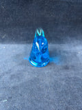 Blue Bird of Happiness Figurine Art Glass Signed Leo Ward