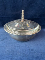 Silver Plated Covered Dish With Pyrex Glass Insert