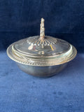 Silver Plated Covered Dish With Pyrex Glass Insert
