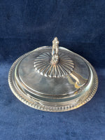 Silver Plated Covered Dish With Pyrex Glass Insert