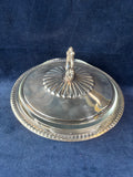 Silver Plated Covered Dish With Pyrex Glass Insert