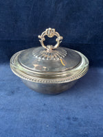 Silver Plated Covered Dish With Pyrex Glass Insert