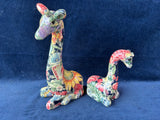 Pair Of Joan Baker Designs Giraffes  Porcelain Patchwork