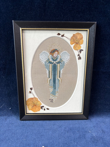 Blue Angel Framed Cross Stitch