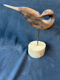 Handcrafted Wooden Shorebird Sculpture