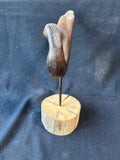 Handcrafted Wooden Shorebird Sculpture