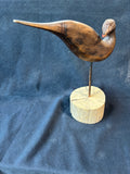 Handcrafted Wooden Shorebird Sculpture