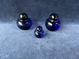 Set Of 3 Colbalt Blue Baby Duck Figurines