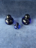 Set Of 3 Colbalt Blue Baby Duck Figurines
