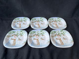 Set Of 6 Snowman Melamine Hors D’oeuvre Plates