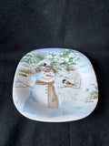 Set Of 6 Snowman Melamine Hors D’oeuvre Plates