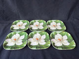 Set Of 6 Floral Melamine Hors D’oeuvre Plates
