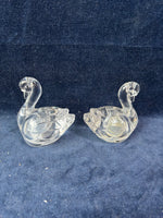 Glass Swan Salt And Pepper Shaker Set