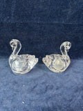 Glass Swan Salt And Pepper Shaker Set