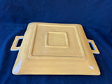 Signed Hand-Painted Ceramic Wine-Themed Serving Tray with Handles