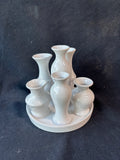 White Multiple Mini 6-Bud Vase Tray
