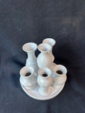 White Multiple Mini 6-Bud Vase Tray