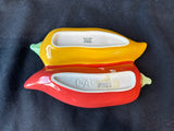 Clay Art Salsa Double Pepper Serving Bowl