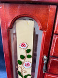Jewelry Cabinet With Etched Glass And Drawers *Read Description*