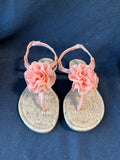 Jaclyn Smith Women’s Size 6M Coral Floral Sandals (B)