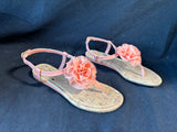 Jaclyn Smith Women’s Size 6M Coral Floral Sandals (B)
