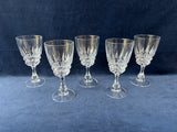 Set Of 5 Cristal d'Arques Durand Pompadour Lead Crystal Wine Water Glasses