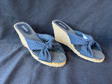 Sahara Women’s Size 8 M Navy/White Slip On Wedge (J) *Read Description*