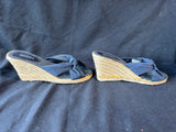 Sahara Women’s Size 8 M Navy/White Slip On Wedge (J) *Read Description*