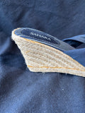 Sahara Women’s Size 8 M Navy/White Slip On Wedge (J) *Read Description*