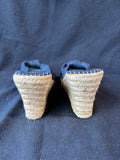 Sahara Women’s Size 8 M Navy/White Slip On Wedge (J) *Read Description*