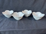 Set Of 4 Pier 1 Imports Lotus White Ribbed Tulip Bowls