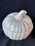 Pair Of White Harvest Pumpkin Bowl With Lids