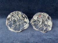 Pair Of Glass Tapered Candle Holders