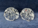 Pair Of Glass Tapered Candle Holders