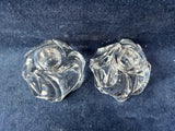 Pair Of Glass Tapered Candle Holders