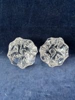 Pair Of Glass Tapered Candle Holders
