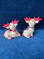 Pair Of Ceramic Reindeer Figurines