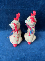 Pair Of Ceramic Reindeer Figurines