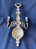 Pair Of Solid Brass 2 Arm Candle Holder Wall Mounted Sconces