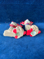 Pair Of Ceramic Reindeer Figurines