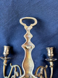Pair Of Solid Brass 2 Arm Candle Holder Wall Mounted Sconces