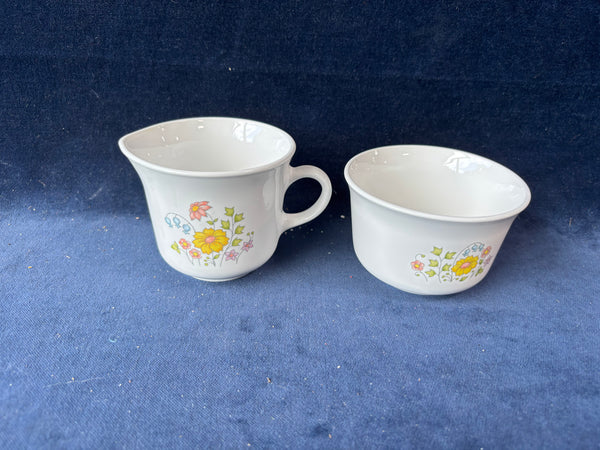 Corelle Spring Meadow Creamer and Sugar Bowl *Read Description*