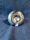 Glossy Silver-Tone Metal Jewelry Dish Holder w/ Yellow Daisy
