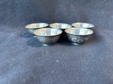Set Of 5 Metal Salt Cellars