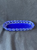 PRIMO'GI Cobalt Blue Ceramic Basket Woven Made in Italy
