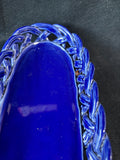 PRIMO'GI Cobalt Blue Ceramic Basket Woven Made in Italy